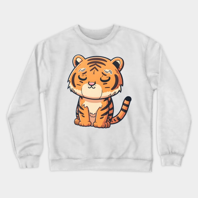 A little tiger very sure of himself, I would say very confident Crewneck Sweatshirt by CutePlanetEarth